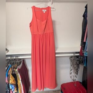 Badgley Mischka Vibrant Coral Maxi Dress